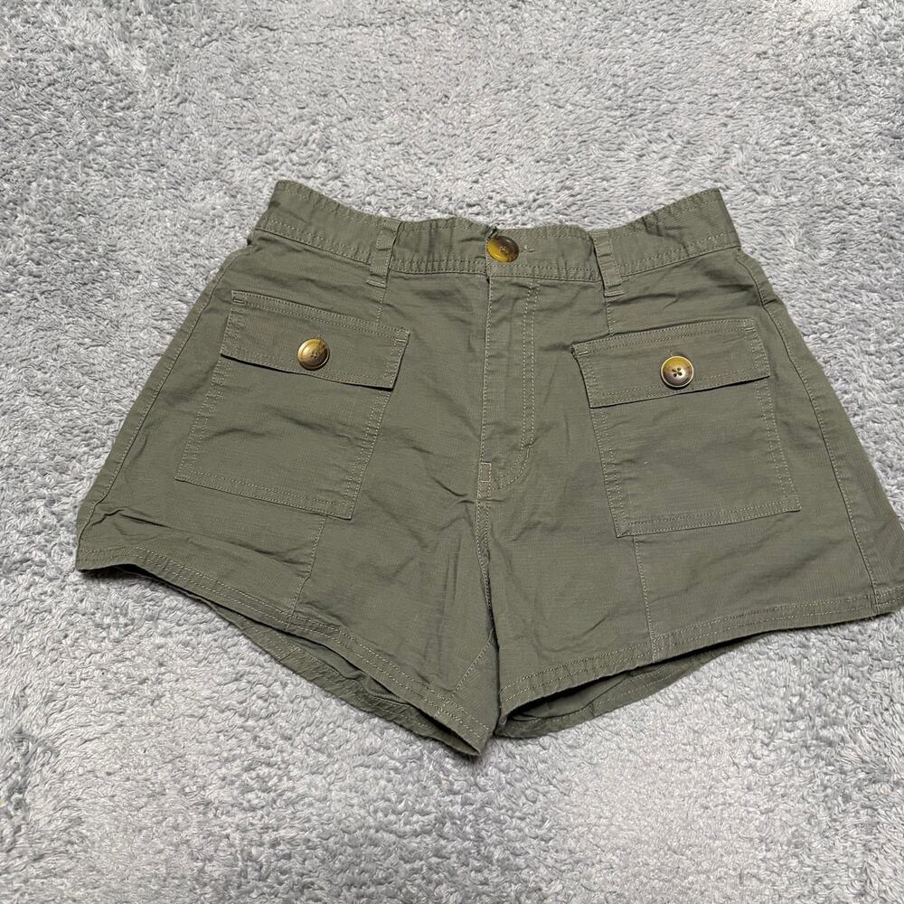Vuori Shorts Womens Small Army Green Vintage Ripstop Utility Cargo VW3039